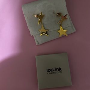 Icelink Star Drop Earrings Gold-plated *never worn*